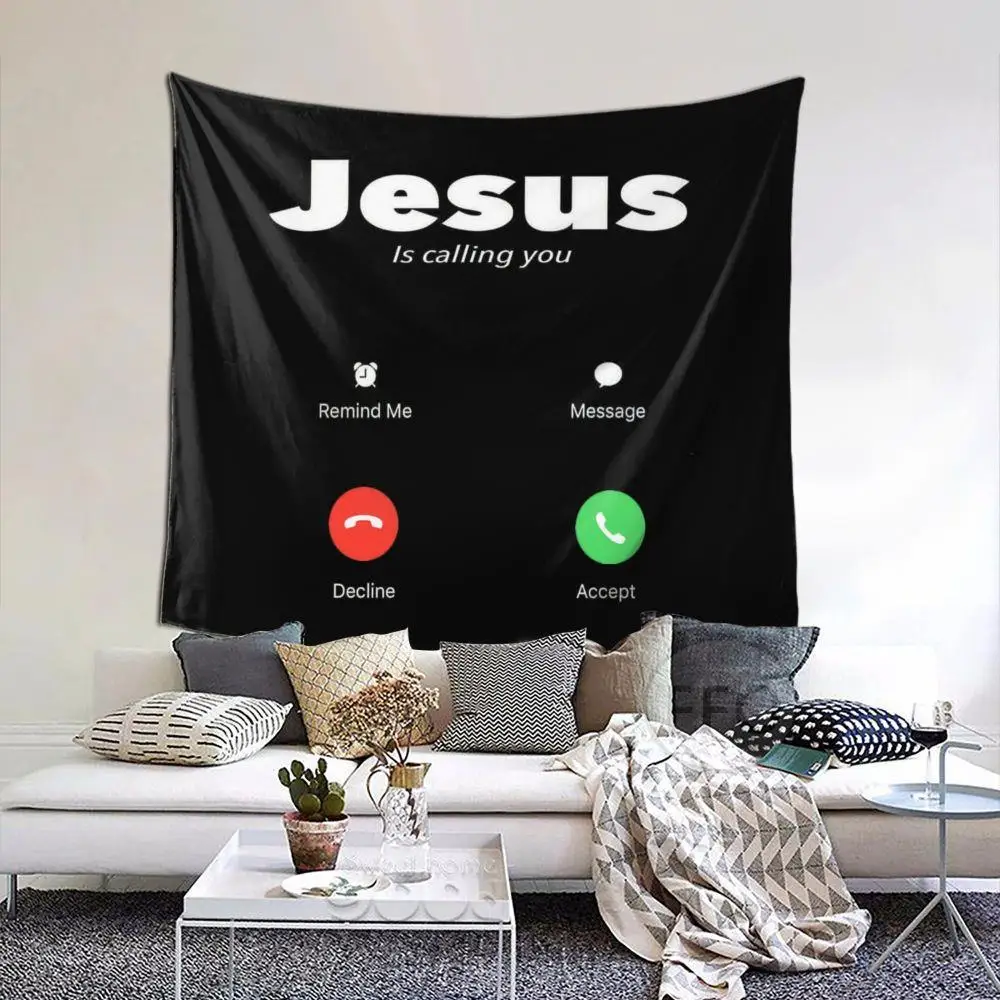 Настенный гобелен с изображением Иисуса звонит христианской религии украшение