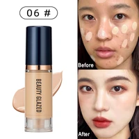 6 colors face liquid foundation concealer naturally matte oil control waterproof long lasting hydrating silky foundation cream