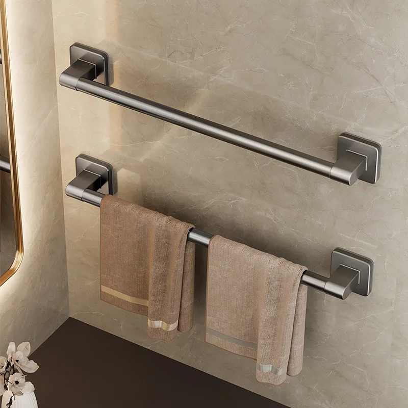 Holder Space Aluminum No Drilling Bathroom Towel Organizers 