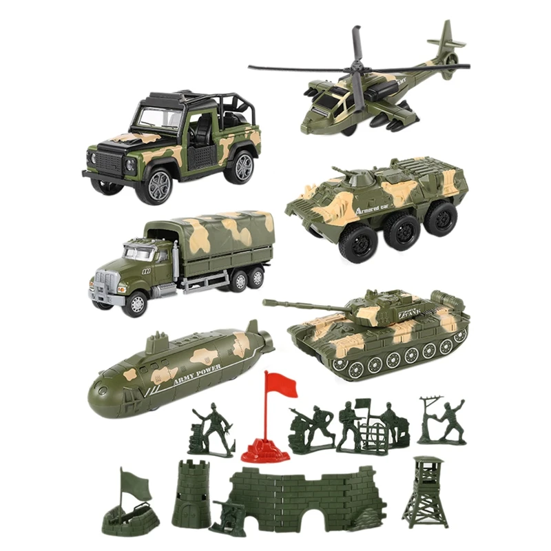 

Children's Simulation Alloy Car Model Set Toy Car Aircraft Tank Pull Back Armored Car Kids Toys Boys Off-Road Model