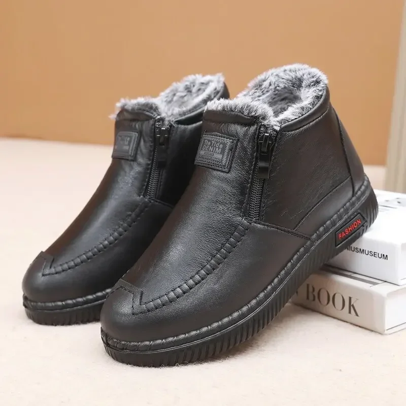 Женские ботинки плюшевая зимняя женская обувь повседневные ботильоны