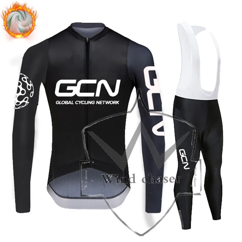 

2022 Men Winter warm fleece Cycling Jersey New GCN Team Cycling Clothing MTB Ropa Ciclismo Triathlon Suit Cycling Bib Pants Set