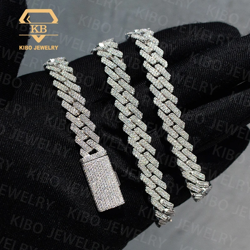 Кубинская цепочка из серебра S925 Iced Out Vvs муассанит XCL