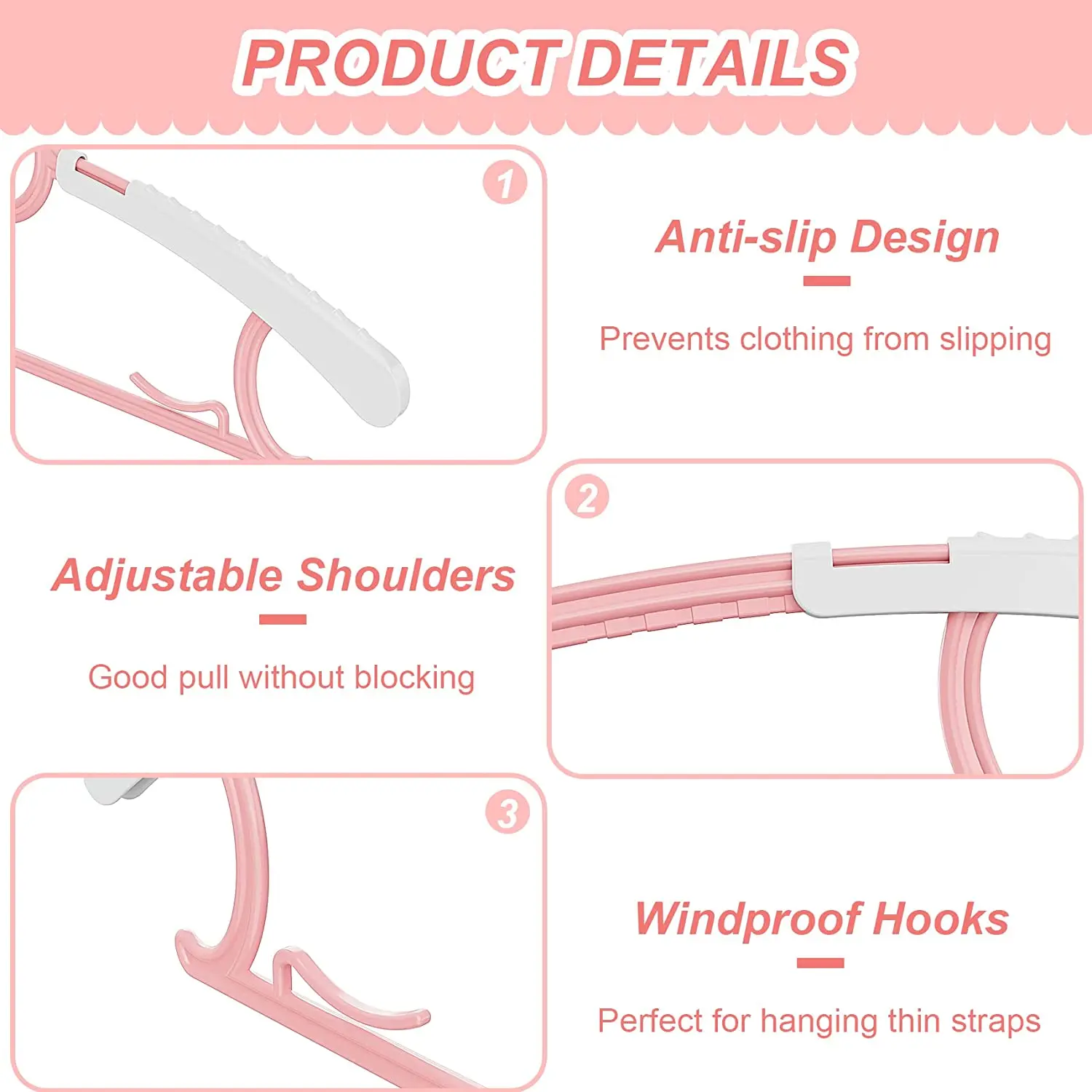 Нескользящие вешалки для одежды Untior детей регулируемый органайзер хранения