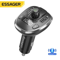 essager car charger usb mobile phone charger fm transmitter bluetooth audio mp3 player tf card udisk car kit dual usb for iphone