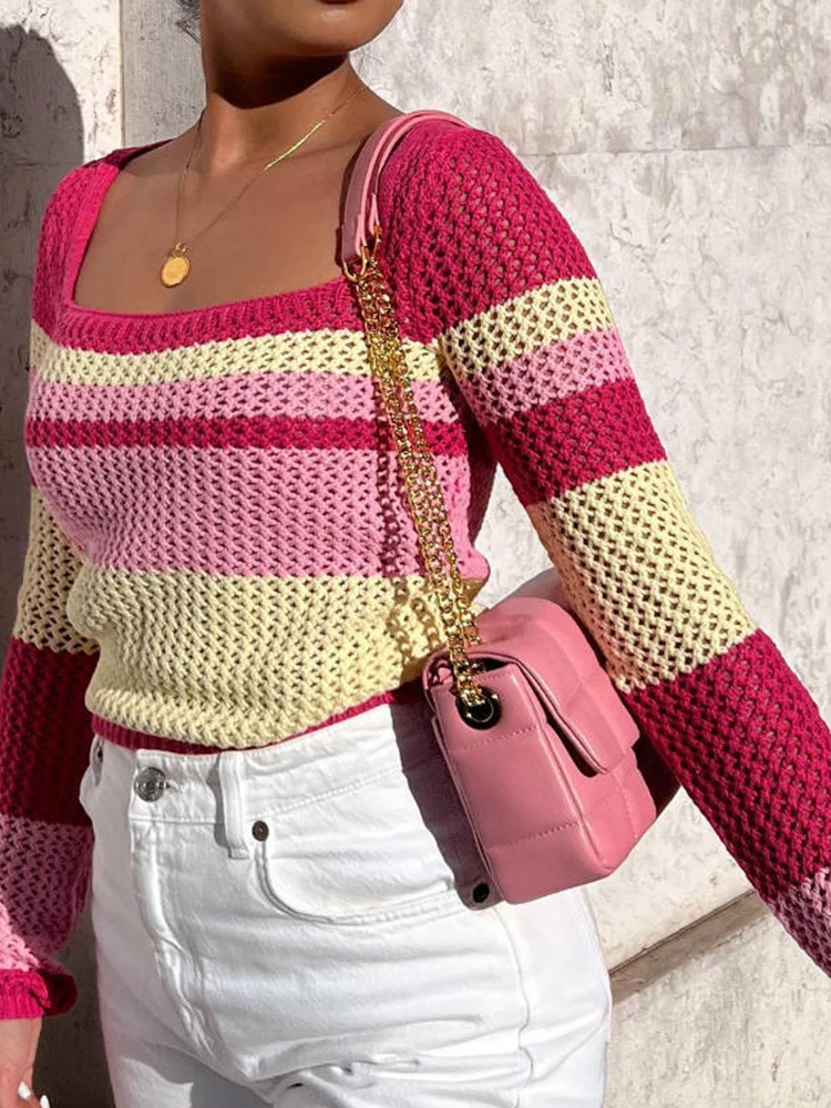 

Женская готическая одежда Kalevest Y2K, сетчатые Топы розового цвета, волшебные гранж-топы, блестящие Топы с длинным рукавом, яркие сетчатые топы,...