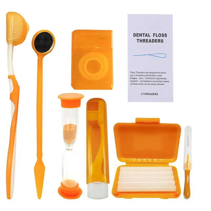 

1 комплект портативных ортодонтических зубных щеток, набор для чистки зубов