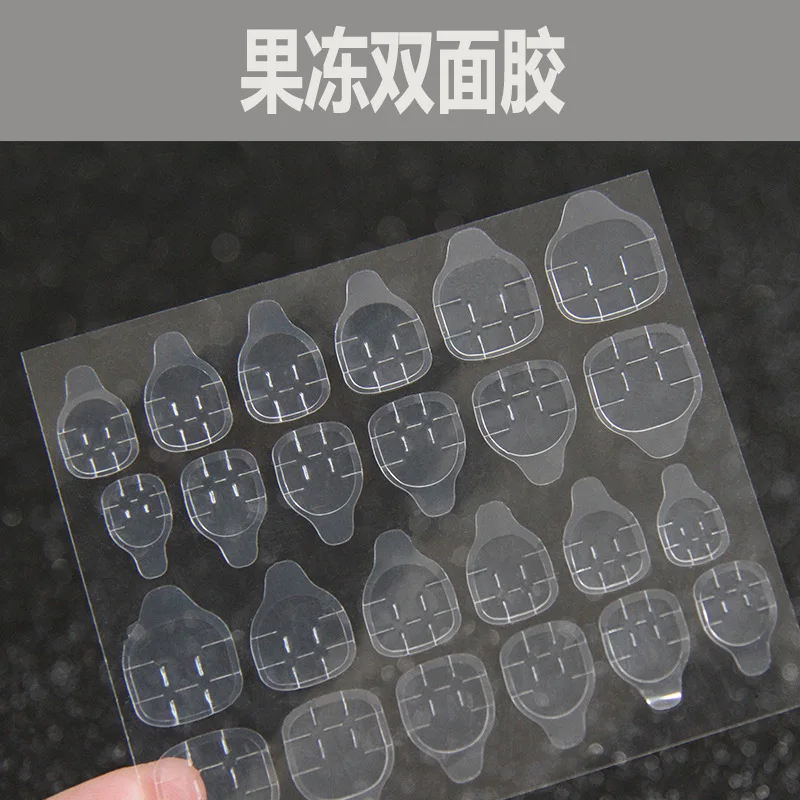 

Manicure JellyGlue Double-Sided Adhesive Waterproof Indentation Transparent Invisible Wear Nail Tip Fake Nails StickersThickened