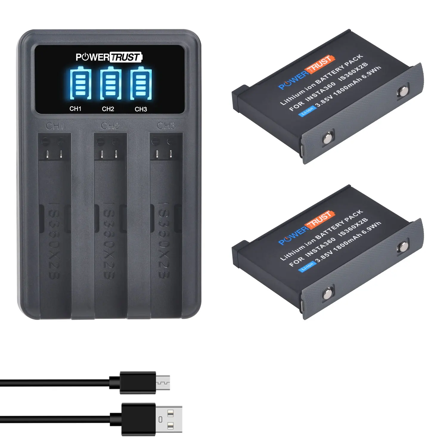 

1800mAh Action Camera Battery with Charger for Insta360 ONE X2