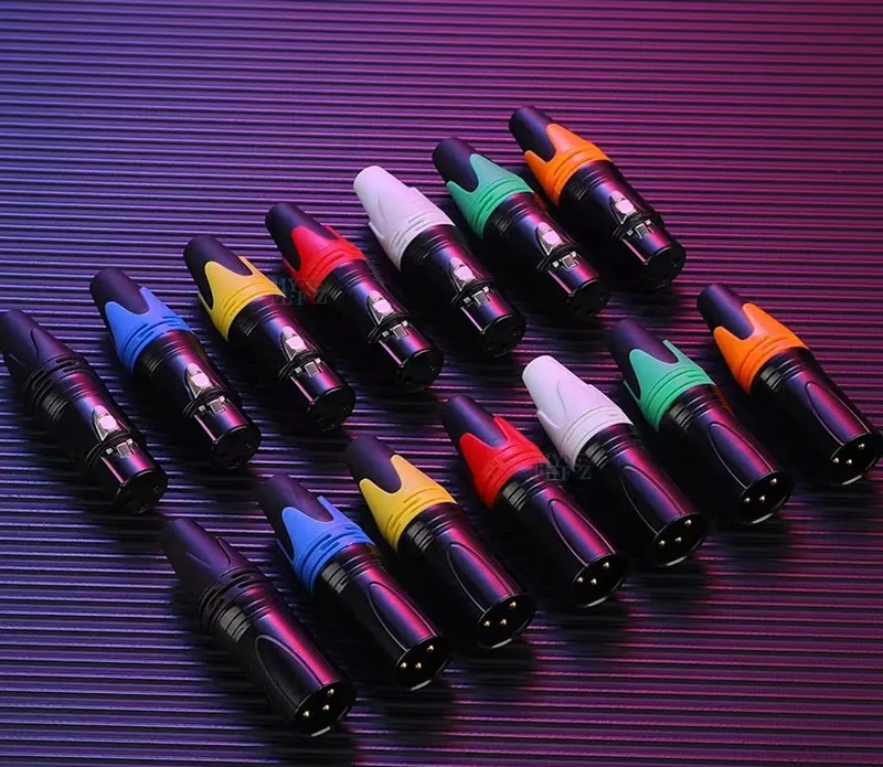 20 шт./10 комплектов позолоченный штекер и гнездо 3PIN XLR провод цветной полный микрофонный кабель цветной микрофон