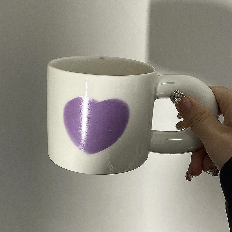 

Nordic High Value Ins Ceramic Fat Mug Coffee Milk Drink Mug Unreal Love Couple Student Water Cup Cafe Home Dormitory Drinkware