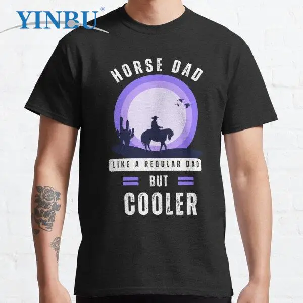 

Horse Dad Like A Regular Dad But Cooler t shirt for men fashion clothing new 2023 streetwear graphic tees