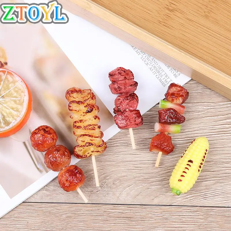 

1pc Mini Pretend Play Food Toy Simulation BBQ Miniature For Doll House Kitchen Decoration Toys For Children