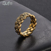 punk antique alloy braided twist ring simple style old fashioned fashion retro jewelry charm jewelry accessories for men women