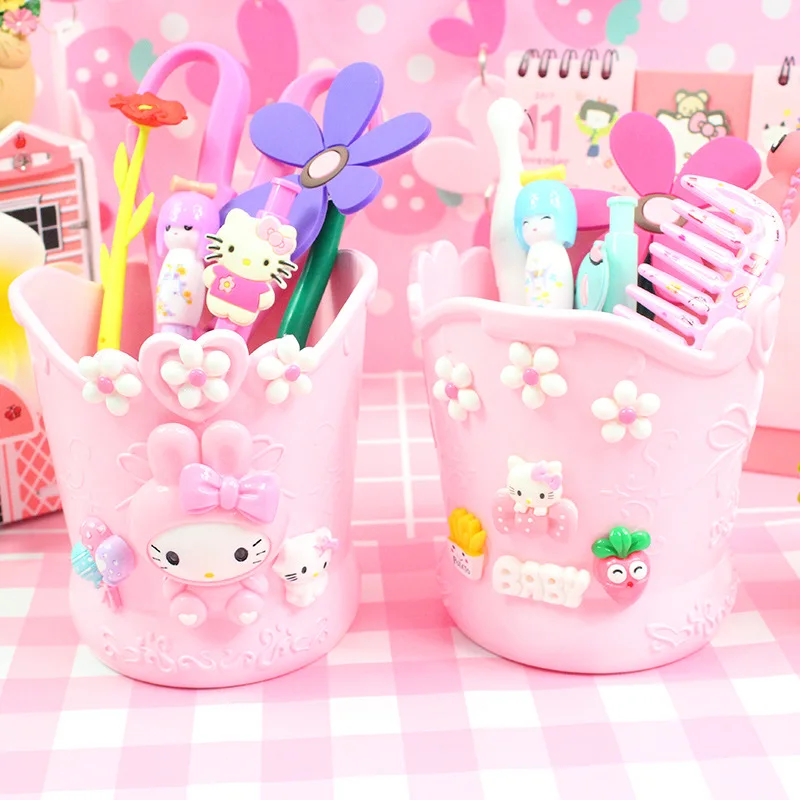 

Kawaii My Melody модный и милый держатель для ручек многофункциональный Рабочий стол большой емкости коробка для хранения