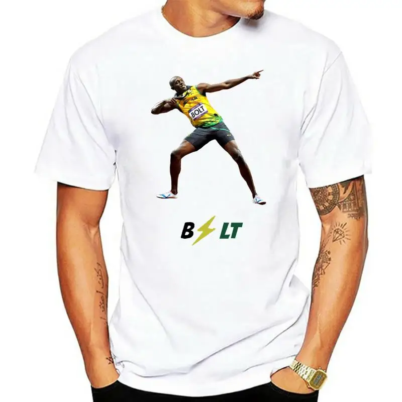 

Мужская футболка, зеленая футболка usain bolt, футболки для женщин и мужчин