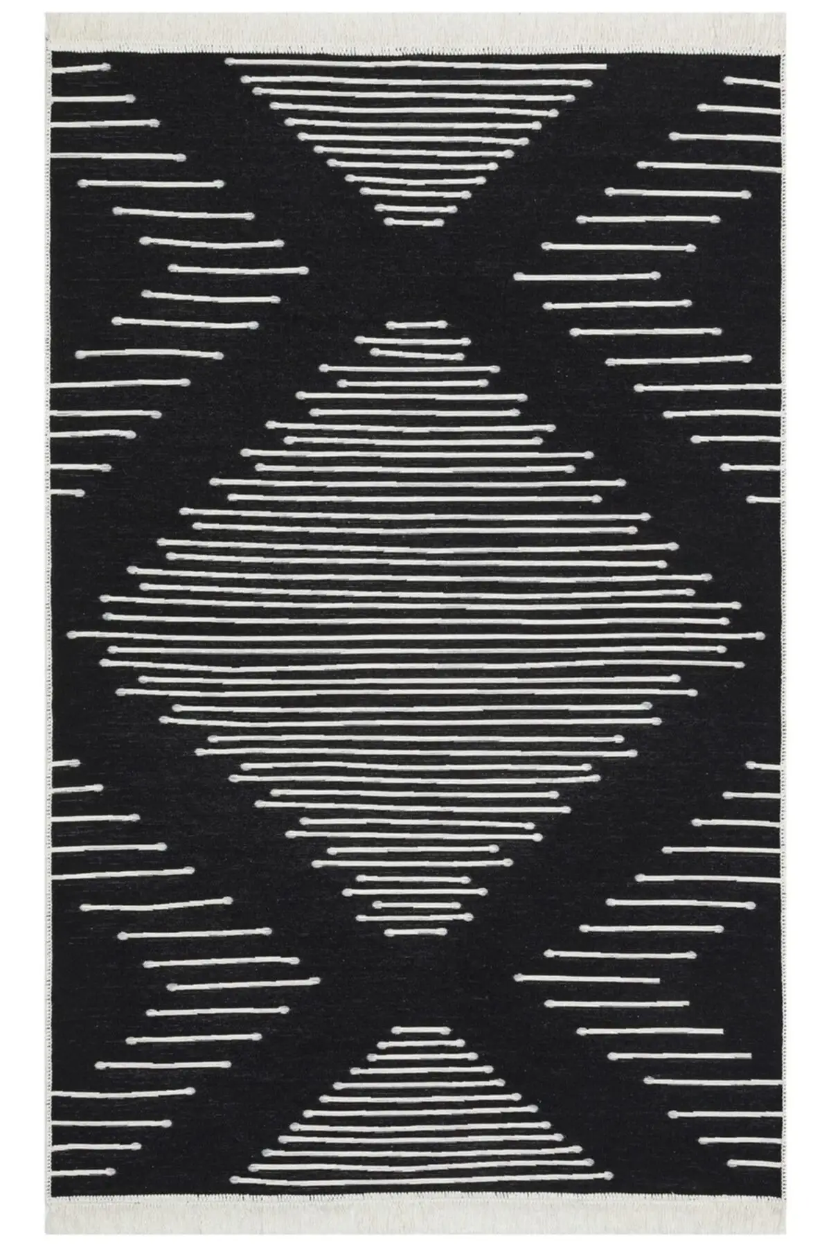 

Хлопковый нескользящий ковер, высококачественный богемный ковер ручной работы Aria AR 15, черные моющиеся двусторонние хлопковые коврики