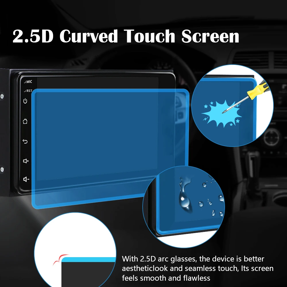 Podofo 2 Din Android 10 8G + 128G Carplay Автомобильный мультимедийный радио плеер 7 &quotдля Toyota VIOS