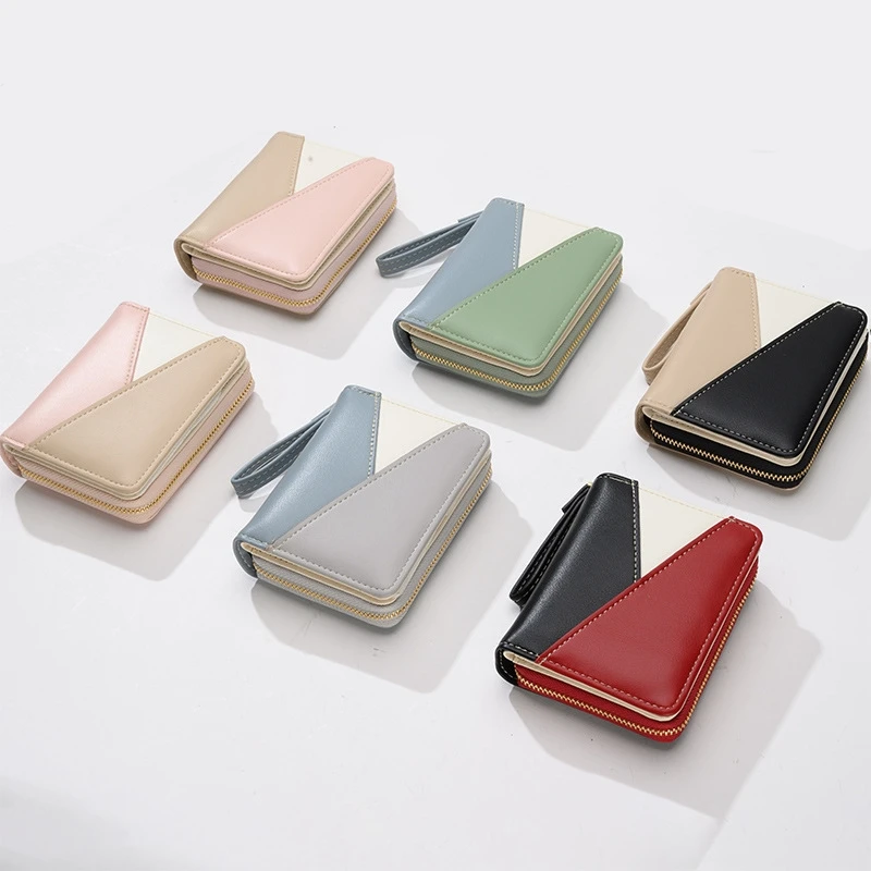 

Новинка 2023, кошельки для женщин, модная Корейская версия, комбинированные короткие вместительные Кошельки для монет с несколькими кармашками для карт