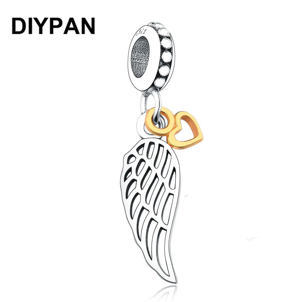 

Fit Pandora Charms Bracelet Orignal 925 Sterling Silver Angel Wings Dangle Charm Pendant Beads Women DIY Jewelry Berloque