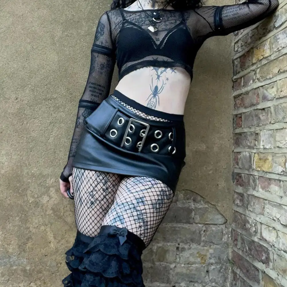 

Юбка силуэта с заниженной талией, юбка женская, уличная одежда с заниженной талией и широким поясом, мини-юбка в темном стиле для горячих девушек, Клубная одежда в стиле хоп