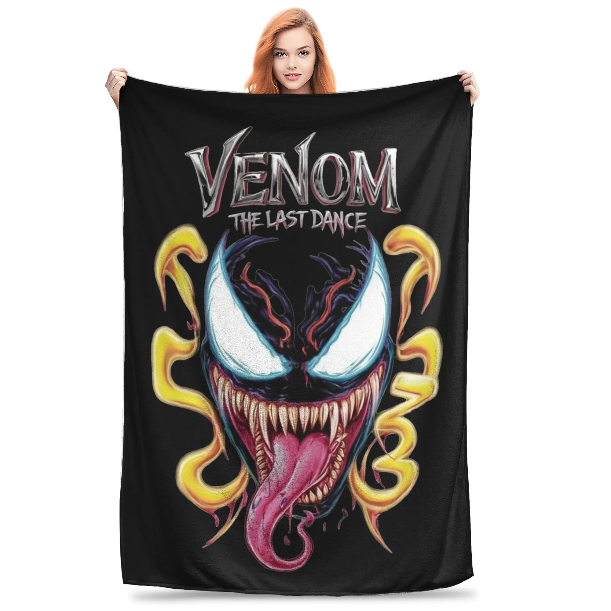 Бархатные пледы из фильма Venom the Last Dance одеяла для домашних путешествий легкий