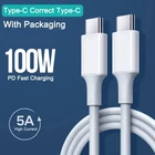 Кабель для передачи данных с USB Type C на Type C, 100 Вт, для Samsung S22, S21, Xiaomi 12 Pro, 11, Realme, Huawei 5A, провод для быстрой зарядки, шнур для Macbook