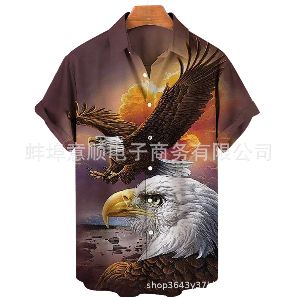 2023 Oversize Hawaiian Shirt Man Vintage Shirt Men Eagle Hawaii Men's Shirts Free Shipping Shirts and Blouses Plus Size