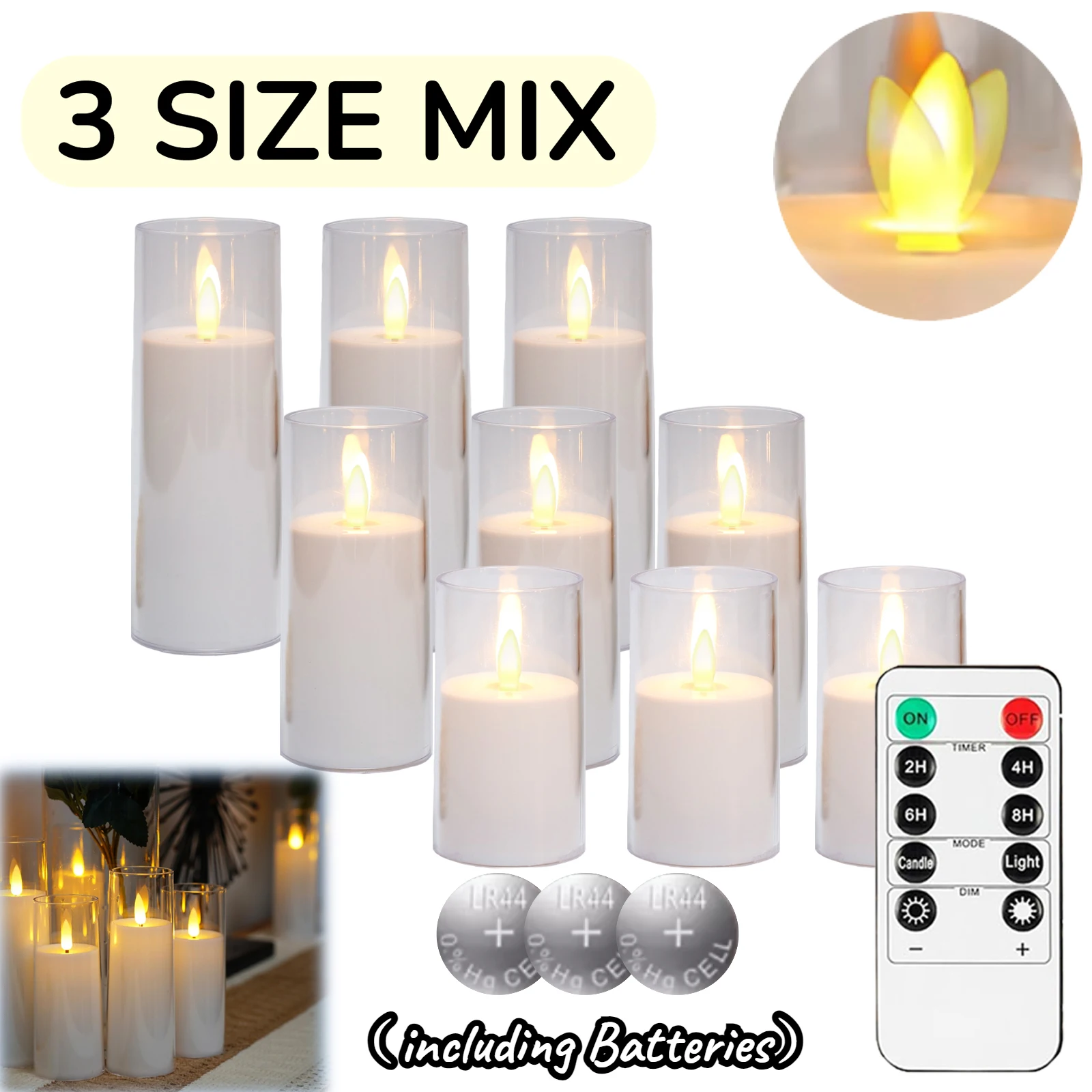 

Светодиодные свечи XMSJ, 3 штуки