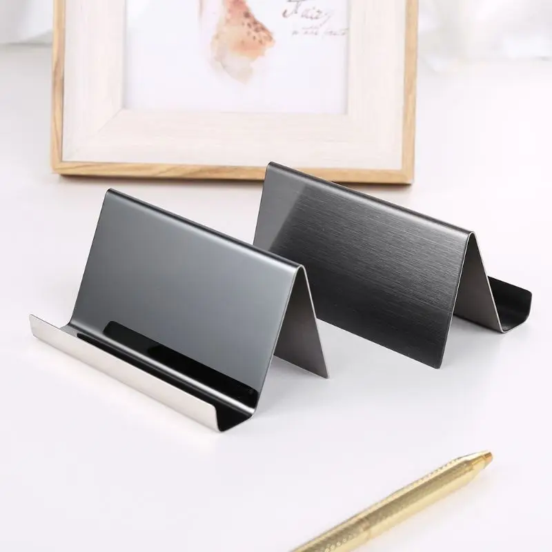 

CPDD Stainless Steel Business Card Holder Desktop Card Display Rack for Off