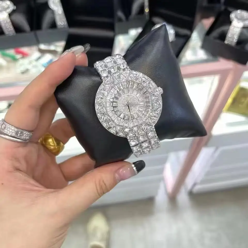 Модные блестящие часы-браслет из циркона с фианитами для женщин женская