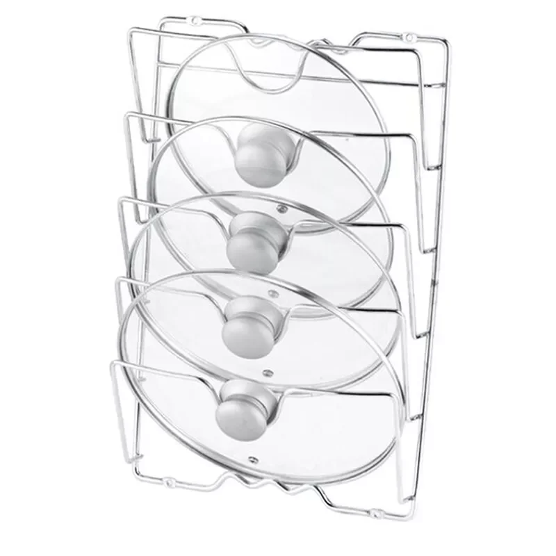 

2023 Kitchen Organizer Rack Wall Hanging Pot Cover Rack Five-Layer Pot Lid Metal Rust-Free Multifunctional Rack Pot Lid Storage
