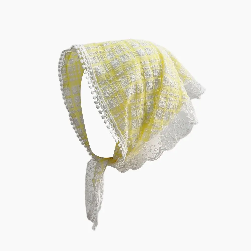 Треугольная бандана в клетку винтажные палантины кружевной шарф для волос