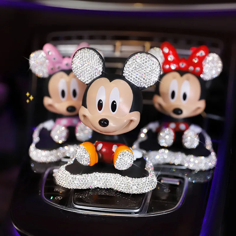 

Disney Hand Handling Mickey Minnie Cute Mickey Mouse Gifts For Children Automobile Decoration Car Center Console Decoration Cute