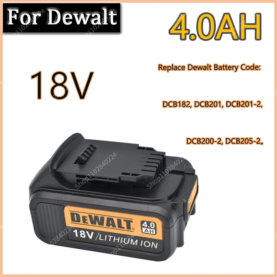 DeWalt 18V 3.0AH 4.0AH 5.0AH 6.0AH rechargeable battery Tools Battery with LED Li-ion Replacement DCB205 DCB204-2 20V DCB206