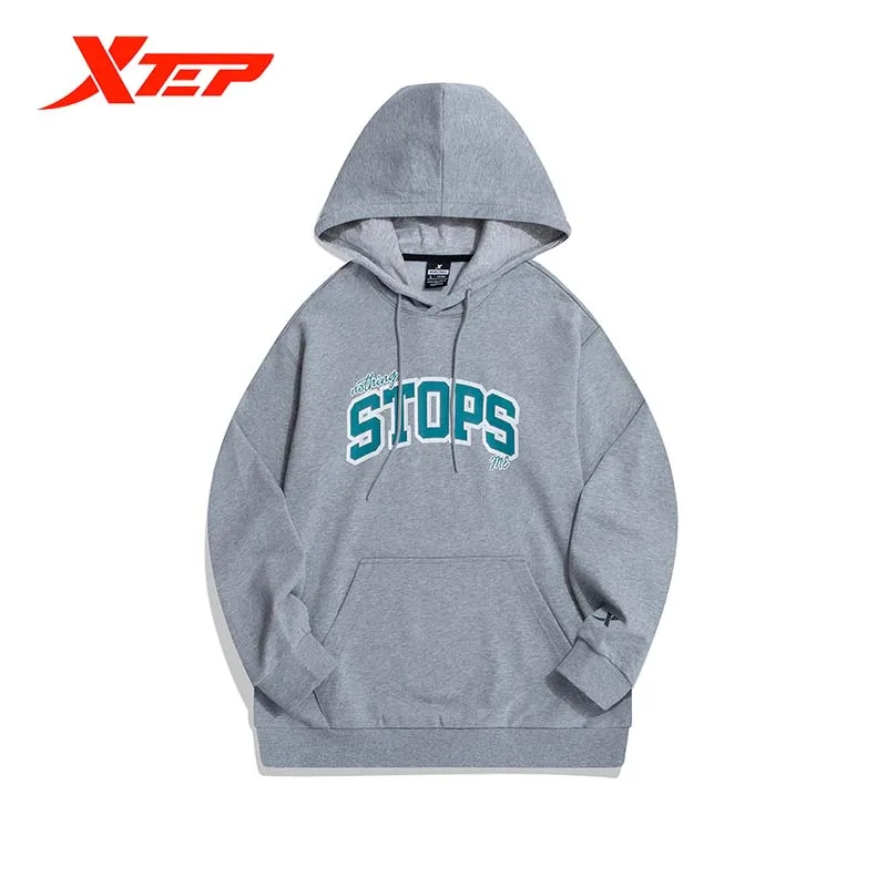 

Xtep Men's Hoodie Sports Sweater Sportswear Casual Sports Top Round Neck Long Sleeve Sweater 878129930017