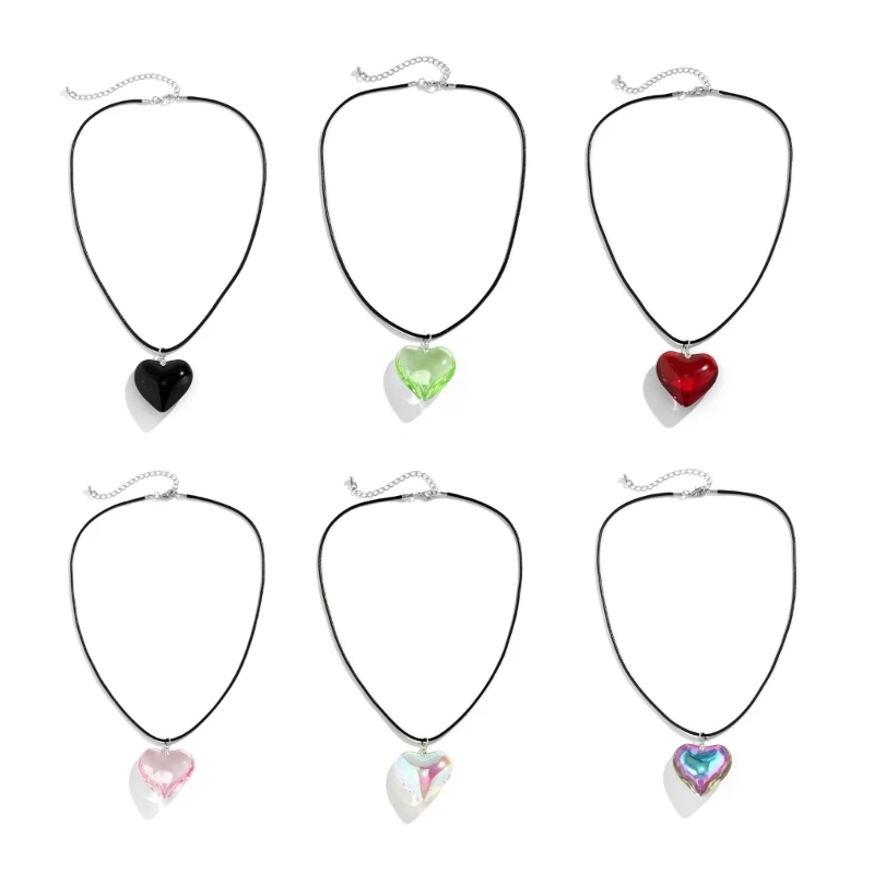 

Heart Pendant Necklaces Harajuku Korean Necklace Sweet Cool Y2k Jewelry 2023