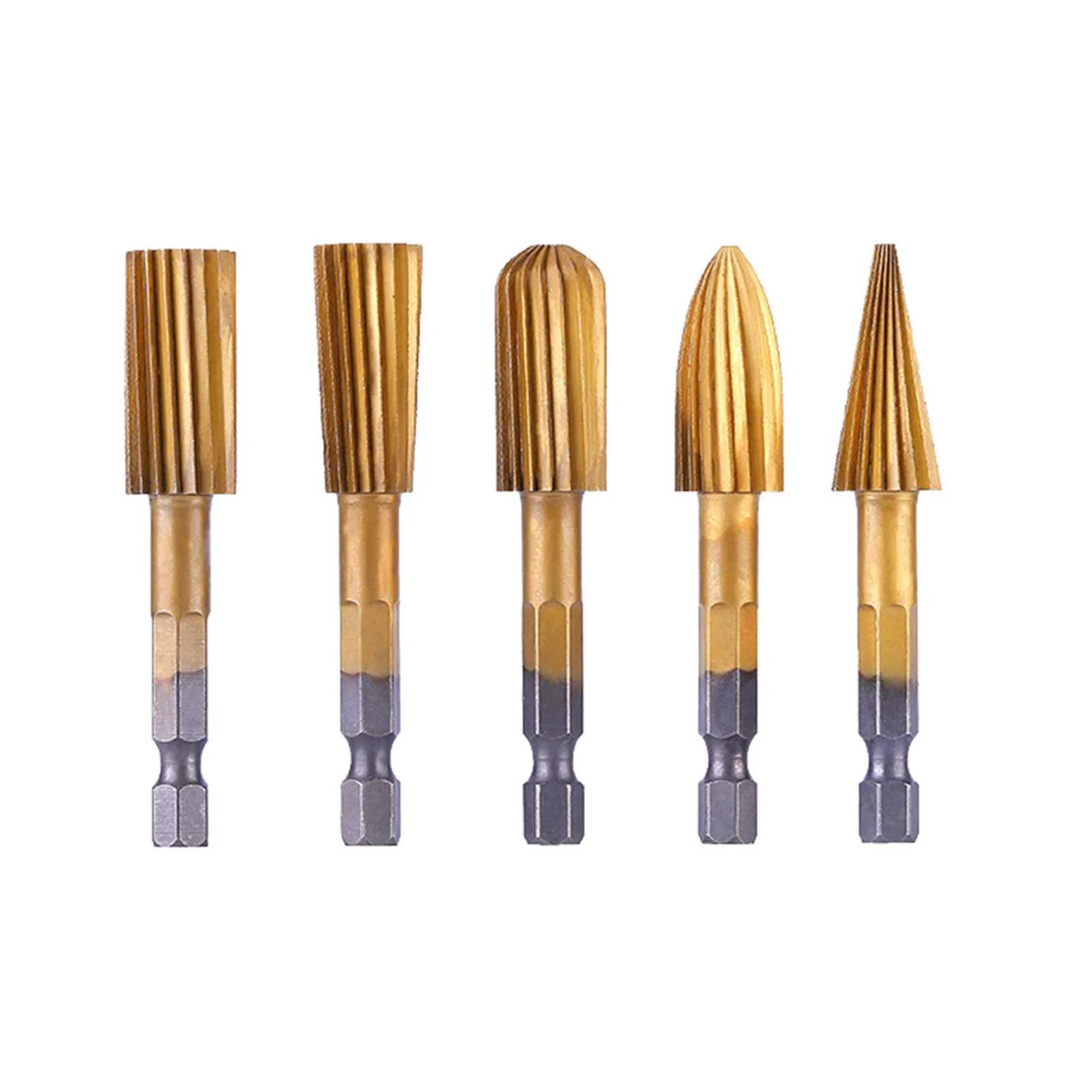 

5pcs Hex Shank Replacement Parts Milling Grinding For Metal Multifunction Durable Portable Drill Bit Set Cutter Tool Carving