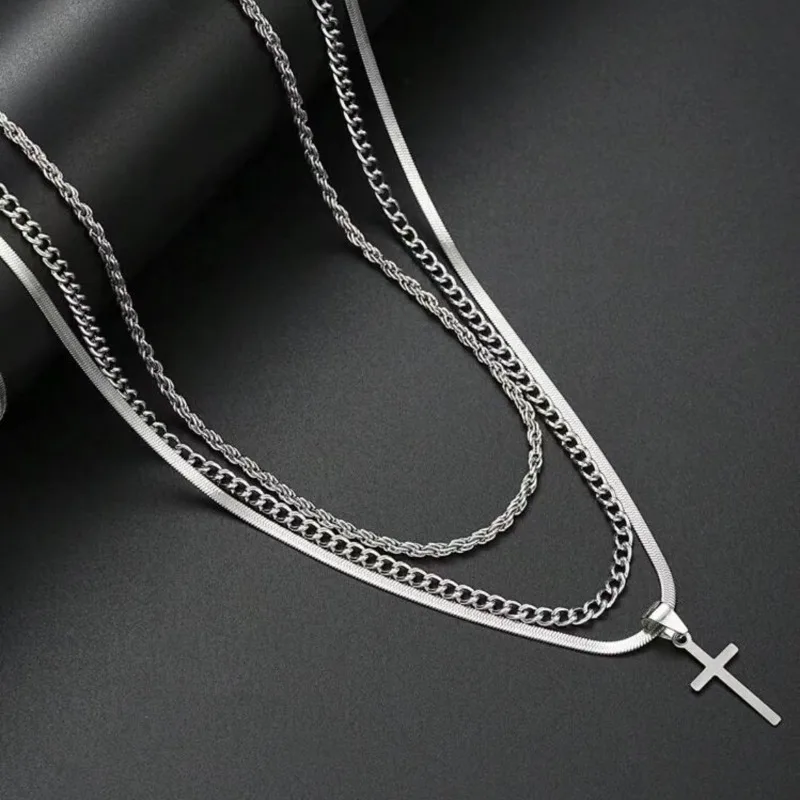 Цепочка многослойная из нержавеющей стали в стиле хип-хоп 2024