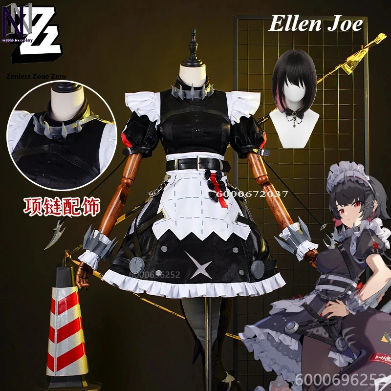 Zenless Zone Zero Game Эллен Джо Косплей Костюм Горничная Платье Униформа Виктории Хвост