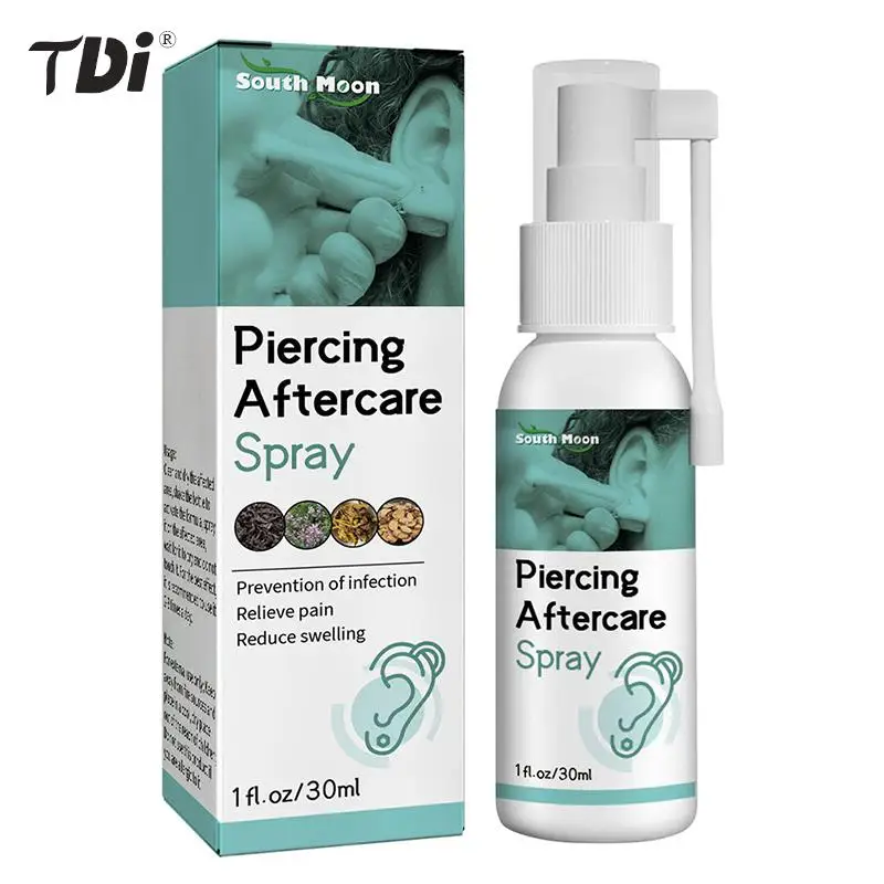 

1pcs Ear Hole Care Spray Earrings Hole Cleaner Pain Relief And Swelling Reduction Spray 30Ml Piercing Aftercare Spray