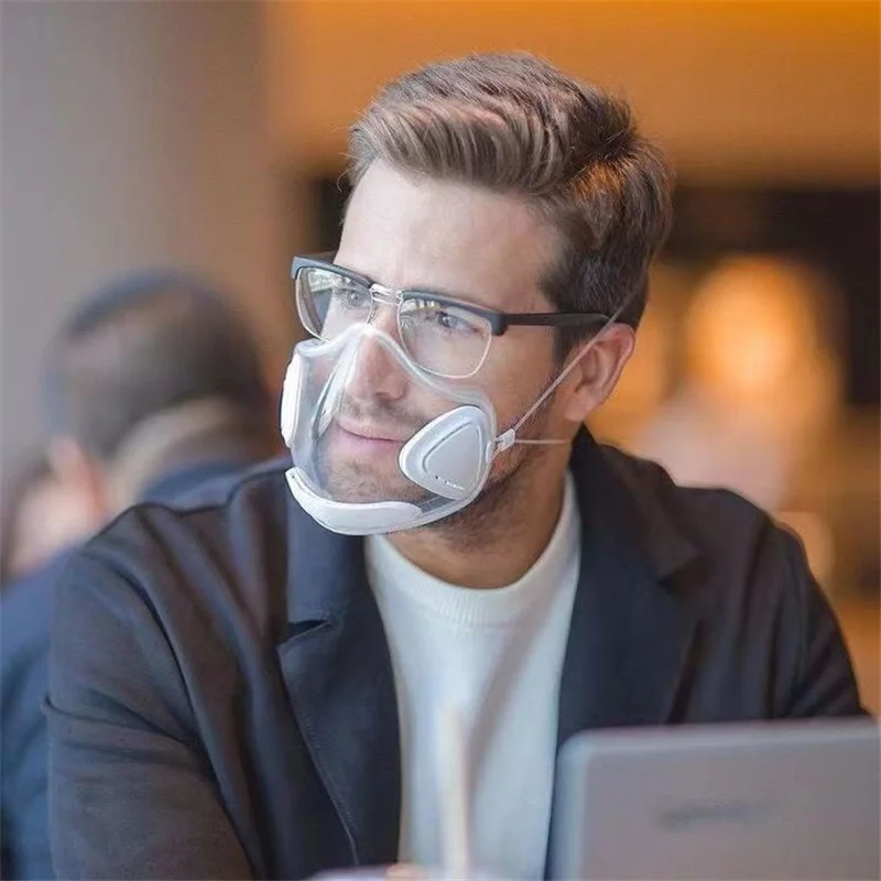 

For Kitchen Durable Protective Mask With Filter Reusable Fog Free Clear Mask Oil Splash Protective Mask Kitchen Tools