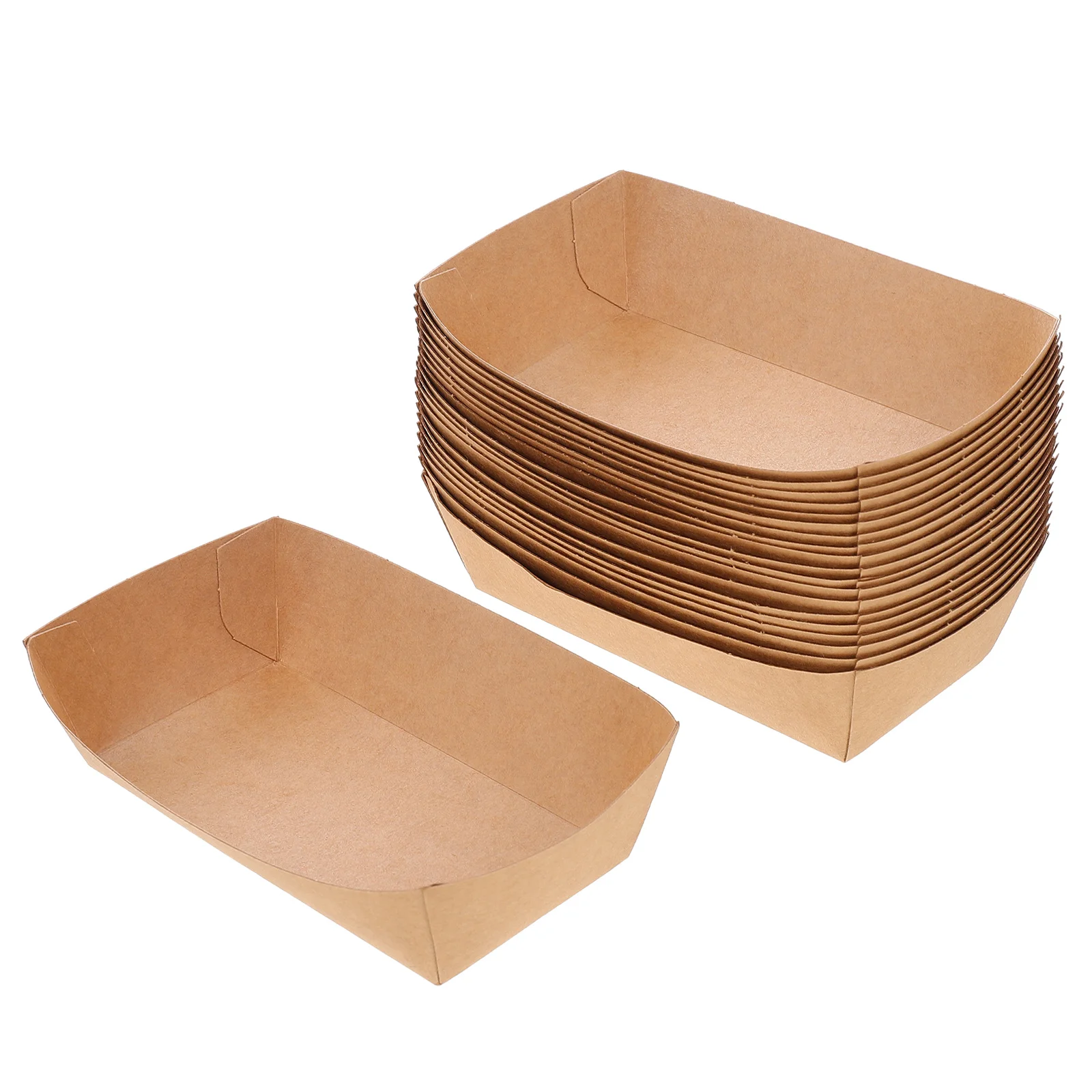 

100 Pcs Snack Fried Food Holder Party Container Flatware Tray Popcorn Takeout Containers Paper Kraft Snacks