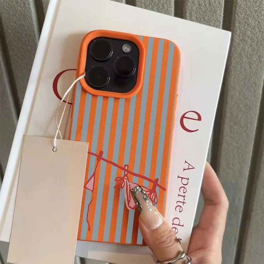 Фото Сине-белый полосатый чехол-бикини для iPhone 17 16 15 14 13 12 11 Pro Max 16 15 Plus XR, силиконовый матовый мягкий противоударный чехол №2