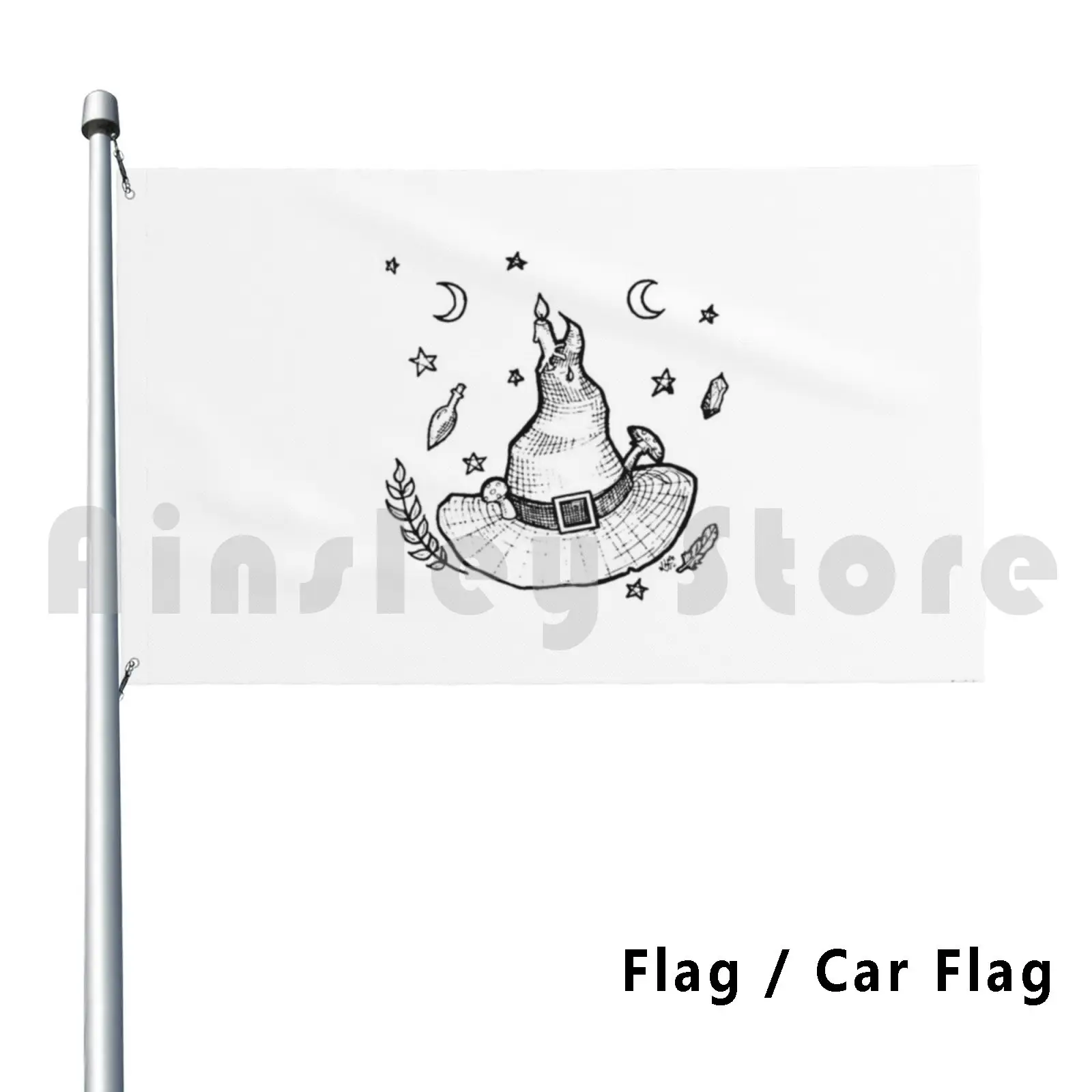

The Witch's ( Black ) Outdoor Decor Flag Car Flag 1969 Ink Witch Witchs Witchy Inkart Inking Artsy