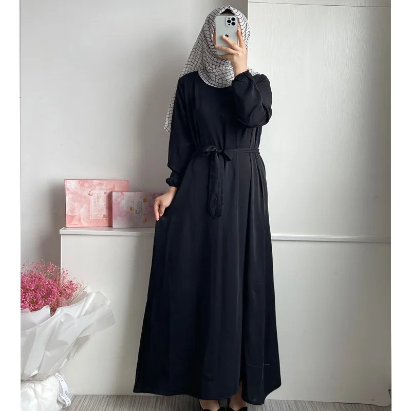 Muslim Fashion Dress Dubai Ladies Abaya Solid Color Long Dress Robe Abayas for Women Vestidos Largos Islamic Clothing African