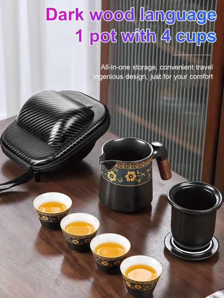 

Teaware Sets Travel Tea Set Travel Tea Kit Portable Ceramic Teaware Set Chinese Kung Fu Teaset Teapot Teaware with Bag