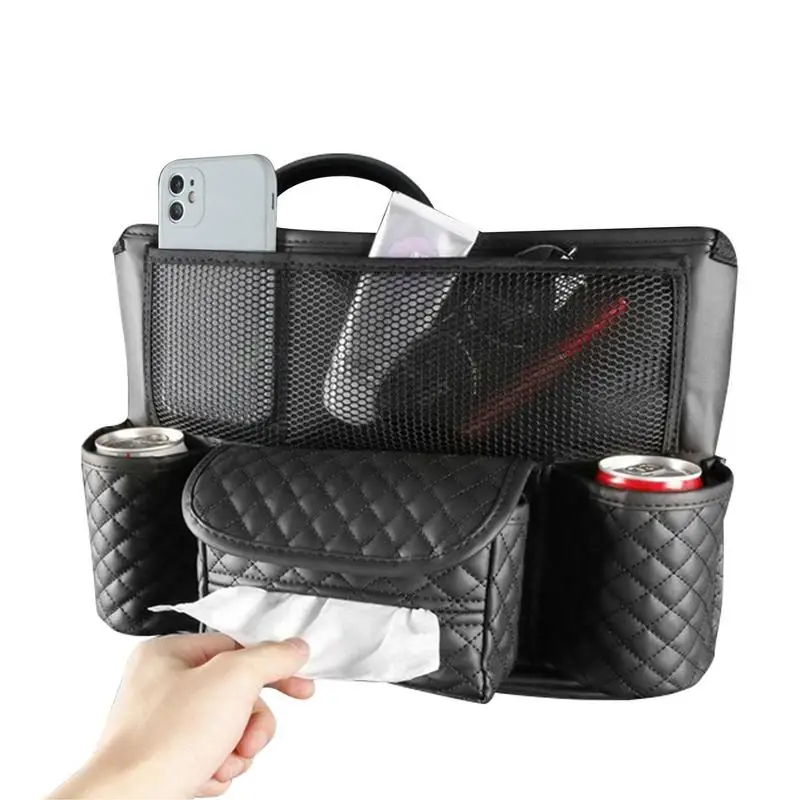 

Leather Car Handbag Holders Car Handbag Holder For Car Front Seats Organizer Durable & Sturdy Car Storage Bag Car Purse Holder