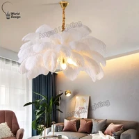 nordic feather pendant lights creative colorful feather hanging lamp room decor bedroom living room feather ceiling droplight