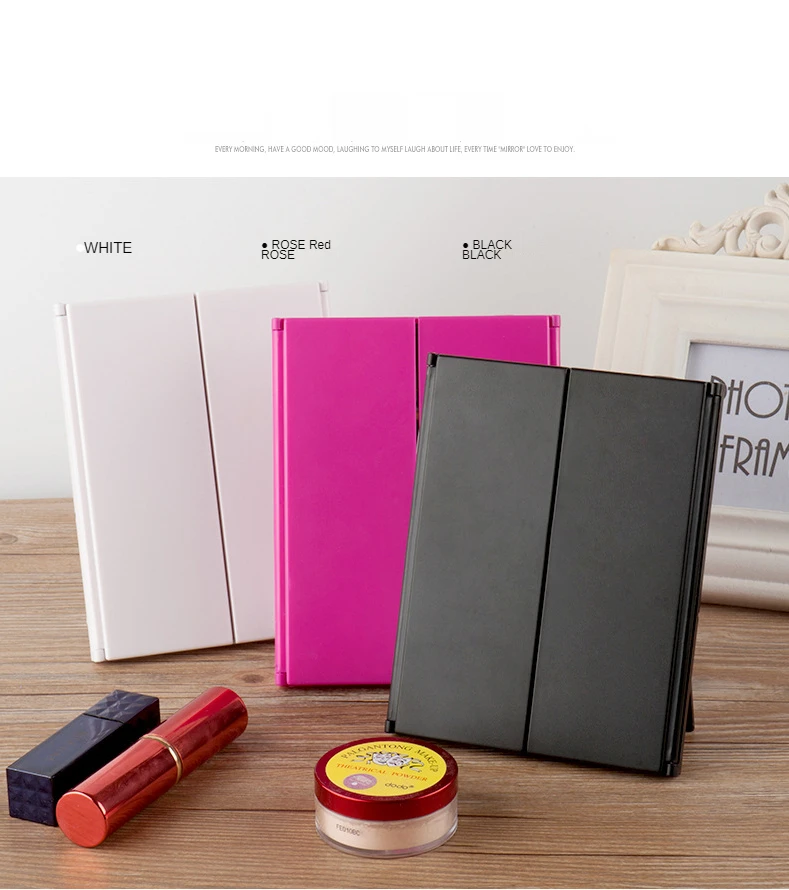 Портативное зеркало для макияжа со светодиодной подсветкой компактные